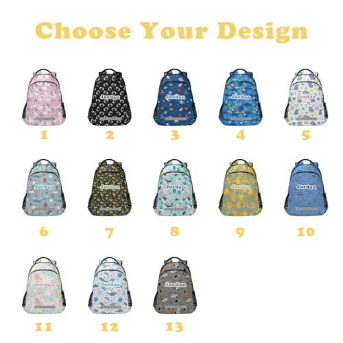 Customized Name Backpack for Son Daughter, Personalized Text Giraffe Kid's School Bag for Birthday Holiday, Custom Name Backpack for Family2