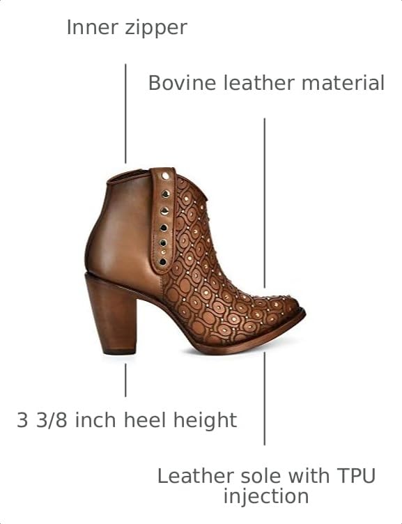 Image of Cuadra Women's Leather Bootie with Swarovski Crystals and Zipper