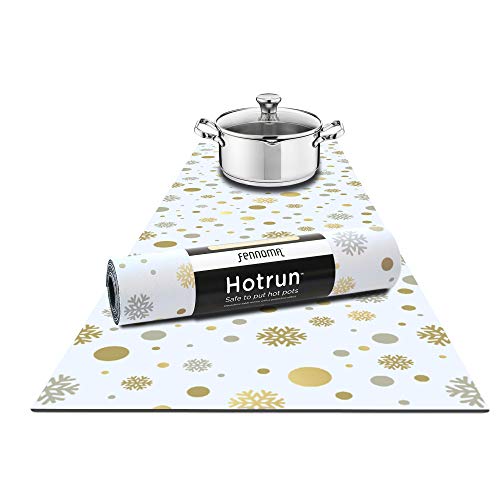 Fennoma Hotrun 2 in 1 Trivet and Decorative Table Runner Handles Heat Up to 356F, Anti Slip, Waterproof, and Convenient for Hot Dishes and Pots (Spark)