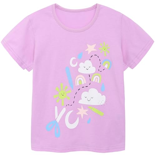 Image of AIWUHE Toddler T Shirts Cotton Summer Tshirts Boys Girls Short Sleeve Tee Tops Casual Graphic Clothes Crew Neck Shirts 2-6Y