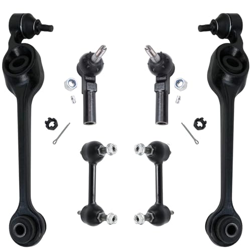 Image of Detroit Axle - 6pc Front End Control Arms Kit for Saturn SC SC1 SC2 SL SL1 SL2 SW1 SW2, 2 Lower Control Arms w /Ball Joints 2 Outer Tie Rod Ends 2 Rear Sway Bar End Links Replacement