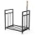 15.5" Compact Firewood Rack with Fire Blower, Black for Indoor/Outdoor Use