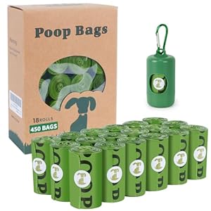 Dog Poop Bag Biodegradable Scented: Leak Proof Dog Waste Bags With 1 Dispenser, 18 Rolls Refills Poop Bags -450 Counts