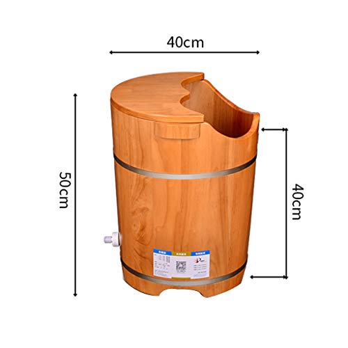 Katzowen Tina de spa para pies de madera con tapa miniatura 7