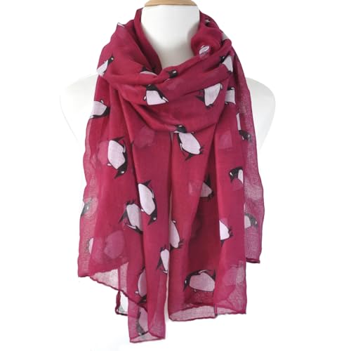 Scarf for Women Cute Penguin Animal Print Lightweight Scarves Shawl Wrap for Spring/Summer Winter2