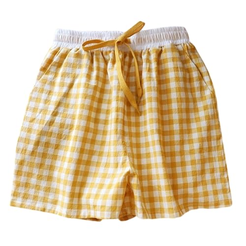 Pijama corto para mujer, verano, fluido, pantalones cortos y bermudas para mujer, ancho con estampado de cuadros, Bermudas, Comfy ropa interior transpirable, ropa de dormir suave, pantalones cortos de