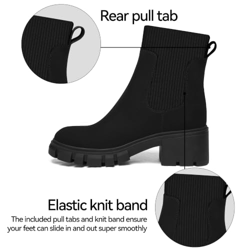 Athlefit Women's Chunky Platform Chelsea Ankle Boots - image 5