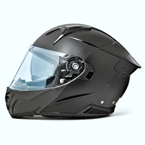 Image of Super B Full Face ISI Marked 100% ABS with Unbreakable Dual Visor Motorbike Helmet Black