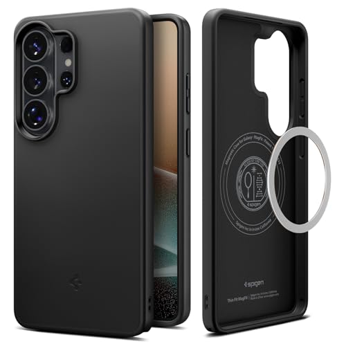 Image of Spigen Thin Fit MagFit | Samsung Galaxy S26 Ultra Case [Air-Cushion Technology] Galaxy S26 Ultra Back Cover | TPU+PC - Black