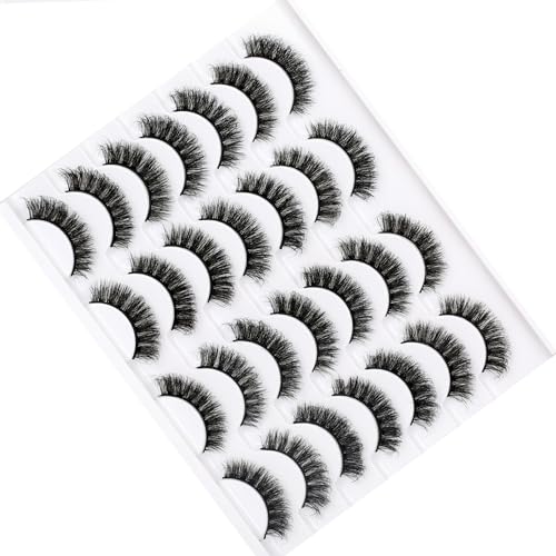 Pooplunch False Eyelashes Cat Eye Lash Volume Natural Crossed Faux Mink Wispy Fake Eyelash Strips Lashes 14 Pairs Pack