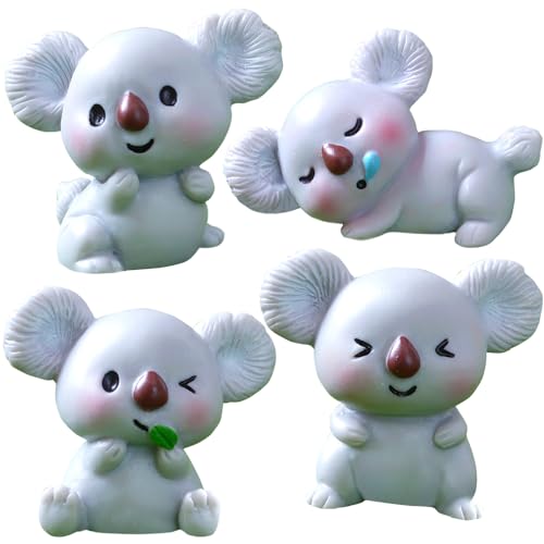 YGCHEN Figurine Koala Mini Décoration de Gâteau Koalas Figurines Ornement Miniature Animaux Jouets DIY Décoration de Jardin Enfants Anniversaire Cadeaux de...