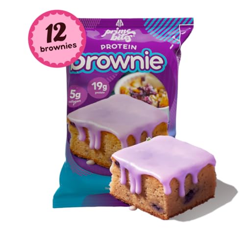 Image of Prime Bites High Protein Brownie Snack, Low Carb, Blueberry Cobbler 12ct