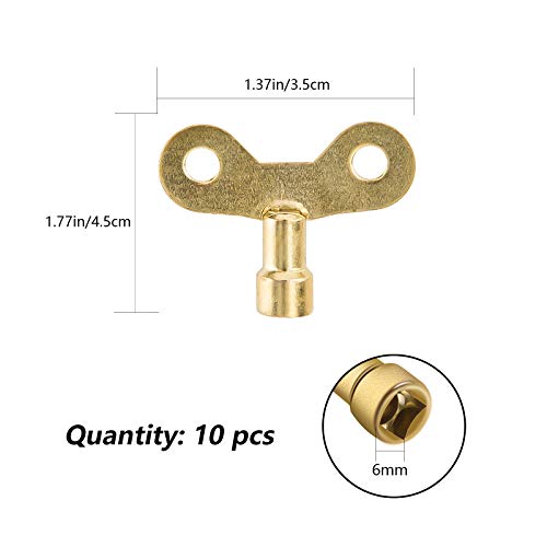 image for LUTER 10Pcs Brass Valve Keys, Bleed Hole Key Vent Air Lock Key Plumbin