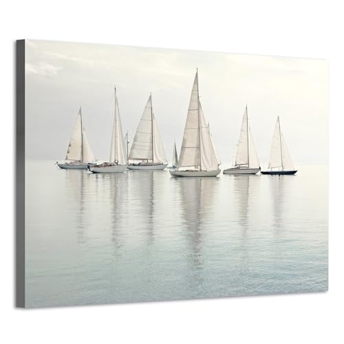 ARTISTIC PATH Nautical Sailing Coastal Canvas Wall Art, 36x24 Inch