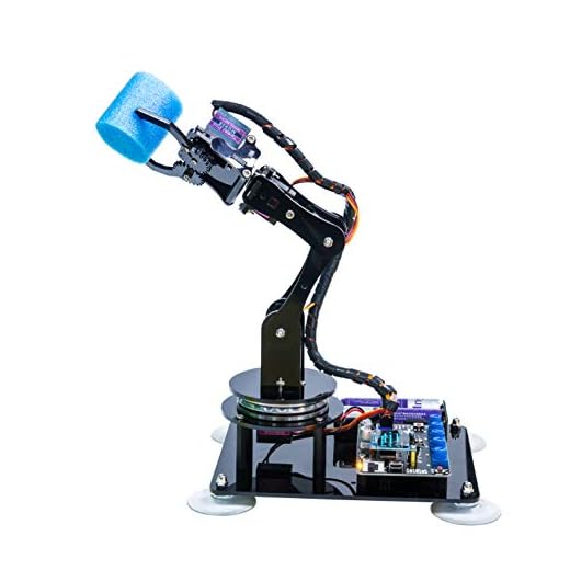 Adeept 5-DOF Kit de brazo robótico compatible con Arduino IDE | Kit de robot de bricolaje | Kit de brazo de robot STEAM con pantalla OLED | Código de procesamiento y tutorial PDF