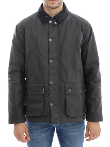 Barbour Ambleside - Chaqueta encerada para hombre, color gris/azul granito tartán, gris, XXL
