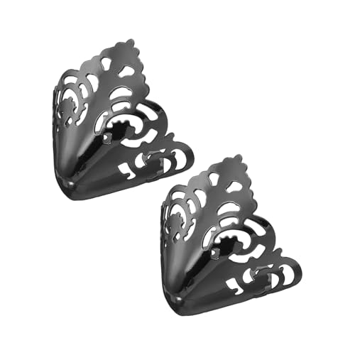 uxcell 2Pcs Metal Shoes Pointed Protector High Heel Toe Caps Cover Durable Shoe Tip Cover Hollow Pointed Shoe Head Tips Cap for Shoe Protection Repair, Shoe Protection (Black, 37mm)