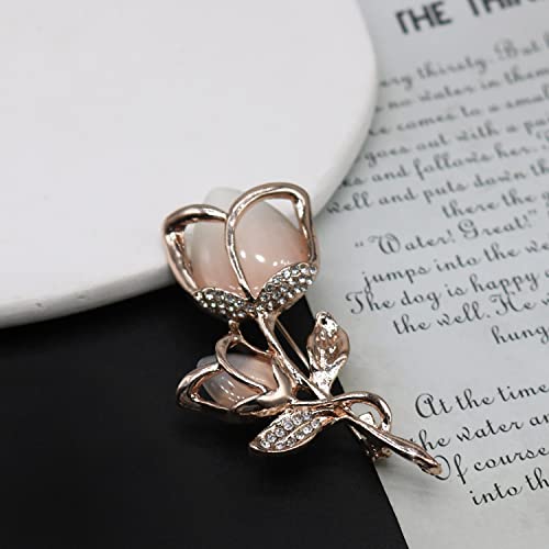 Image of Fashion Rhinestone Flower Brooches Pins Cute Pearl Crystal Floral Lapel Pin Brooch Costume Decorate Jewelry for Women Gril Gift