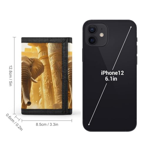 Ancient Egypt Elephant Custom Trifold Wallet Front Pocket Credit Card Holder with Coin Purse for Men Women Travel Gifts2