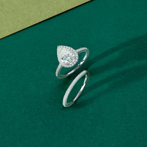 Moissanite Wedding Ring Sets for Women Bridal Ring Set D Color VVS1 Different Cut Engagement Rings S925 Sterling Silver Promise Rings for Wife3