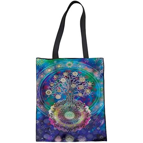 Showudesigns Bolso de lona de algodón para mujer con diseño de mandala Cover