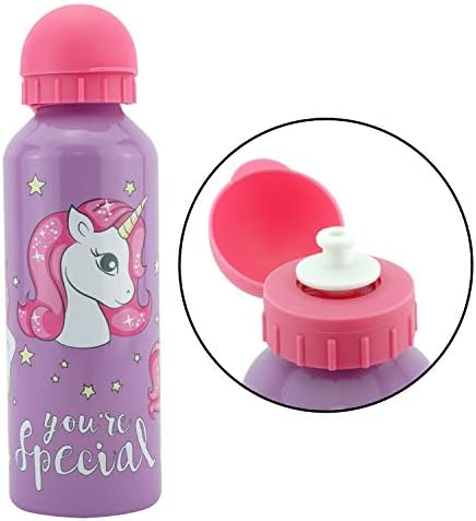 Kids Licensing 500ml Aluminum Cars Water Bottle, Yellow BPA-Free Leakproof, Reusable Drinking Bottle, Sports Bottle for Gym, School, Fitness, Cycling, Travel, Office