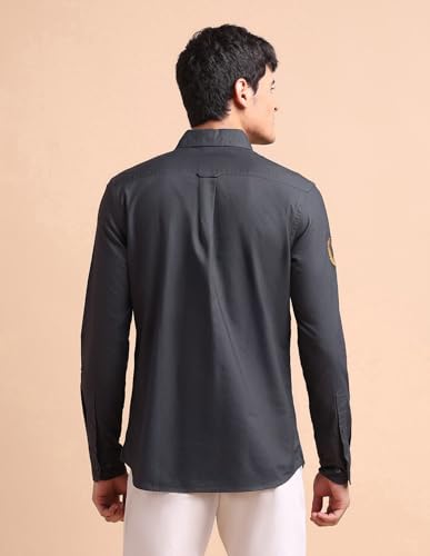 Image of U.S. POLO ASSN. Solid Tailored Fit Shirt for Men - 100% Cotton, Breathable & Comfortable, Full Sleeves Casual Shirt for Men