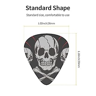 Lot de 12 médiators noirs en forme de tête de mort pour guitare électrique, basse acoustique, cadeau avec boîte - Les Beatles, Paul McCartney, John Lennon, RIngo Starr, George Harrison Lot de 12 médiators noirs en forme de tête de mort pour guitare électrique, basse acoustique, cadeau avec boîte – Image 5