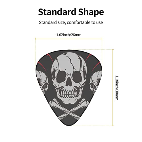 Lot de 12 médiators noirs en forme de tête de mort pour guitare électrique, basse acoustique, cadeau avec boîte - Les Beatles, Paul McCartney, John Lennon, RIngo Starr, George Harrison Lot de 12 médiators noirs en forme de tête de mort pour guitare électrique, basse acoustique, cadeau avec boîte – Image 6