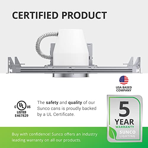 image for Sunco Lighting 6 Pack 4 Inch Recessed Lighting Housing Can Light New C