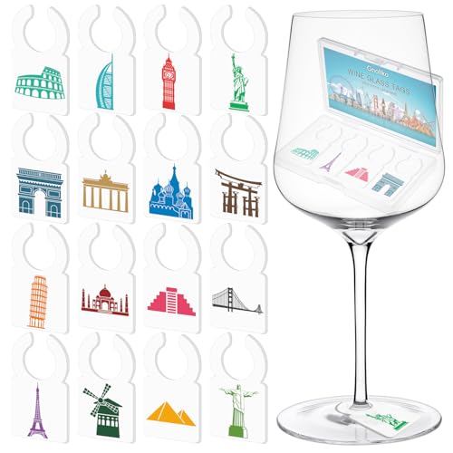 Franmara Wine Glass Identification Tags (50 Units), White