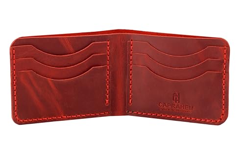 Handmade Wallets for Men - Genuine Leather Slim Minimalist Bifold Wallet and Credit Card Holder | Ideal for Front Pocket Best Gift for Men | Snap Type Closure Wallet, cp-022