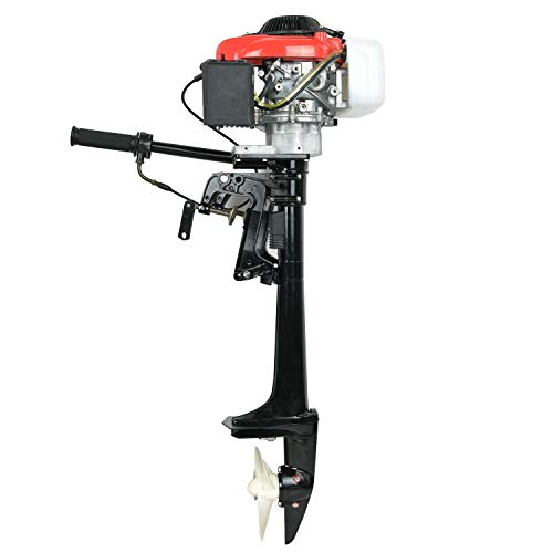 SOFEDY 4 Stroke Boat Engine 4.0HP Heavy Duty Outboard Motor Boat Engine 57CC with Air Cooling System for Inflatable Fishing Boat