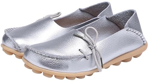 Image of Women's Leather Slipper Loafers Flat Shoes Slip-Ons