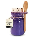 Baraka Ceramic Neti Salt and Herb Storage Containers - Home Organization and Storage - Durable, Functional and Stylish Ceramic Organizer - Ideal for Storing Neti Salt, Herbs, Spices, and More (Purple)