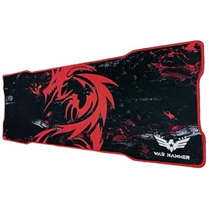 WAR HAMMER GX1050 Extended Size Gaming Mouse Pad| Stitched Edges| Non-Slip Rubber Base|Computer Laptop|Keyboard Mouse Pad for Office & Home