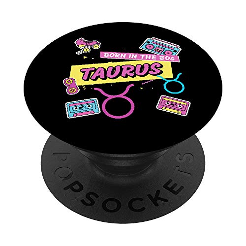Taurus Zodiac Sign Retro Style Horoscope Birthday Gift PopSockets Agarre y Soporte para Teléfonos y Tabletas