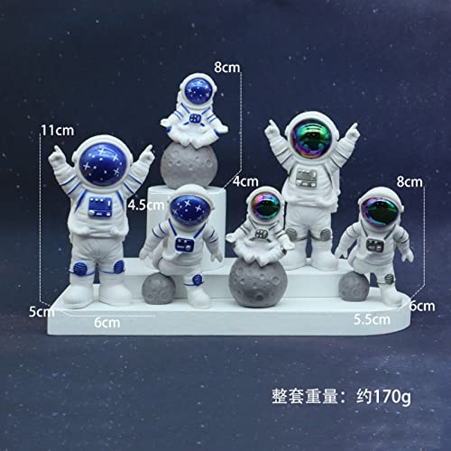 LUOZZY 4 Pcs Astronaut Cake Cupcake Toppers Birthday Outer Space Cake Cupcake Decorations Miniature