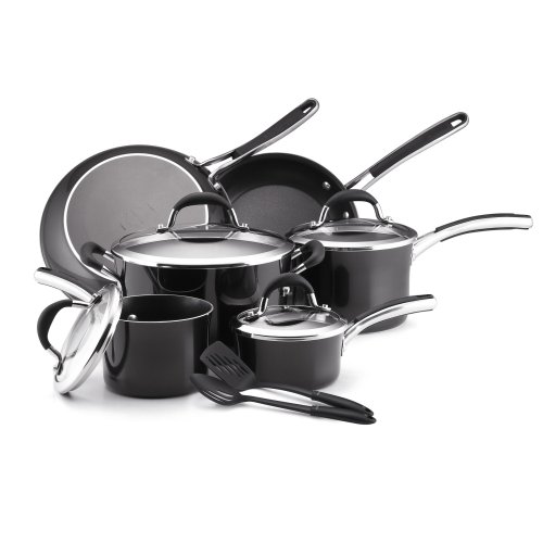 Farberware Affiniti 12-Piece Cookware Set, Black