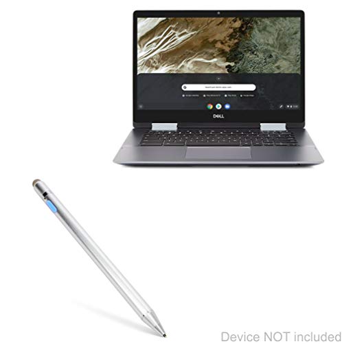 BoxWave Stylus Pen Compatible with Dell Inspiron Chromebook 14 2-in-1 (14 in) - AccuPoint Active Stylus, Electronic Stylus with Ultra Fine Tip - Metallic Silver