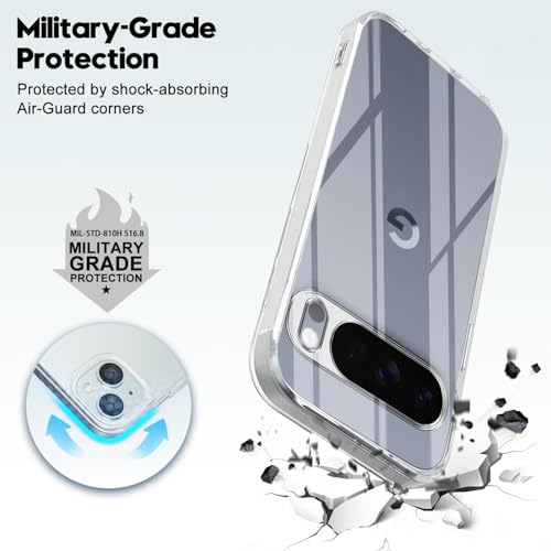Image of Jkobi Silicone Back Cover Case for Google Pixel 10 Pro (Clear Shockproof Case with Camera Protection | Soft and Flexible | Transparent)
