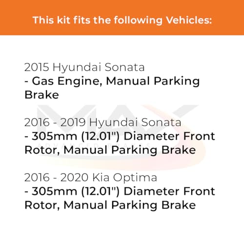 Image of MAX Advanced Brakes - Brake Kit For 2015-2019 Hyundai Sonata, 2016-2020 Kia Optima (12.01 inch Dia Front Rotors)| Carbon Ceramic Brake and Rotor Kit Front and Rear| Cross-Drilled Brake Rotors