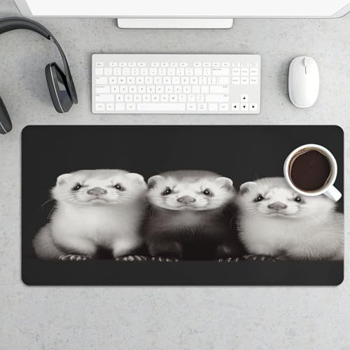 Tapete para escritorio Ferrets grande antideslizante miniatura 5
