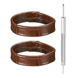 QUARKZMAN 2 Stück Leder Uhrenarmband Schlaufen 22mm, Braun