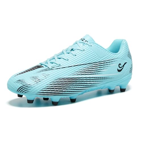 ORRZER Men's Soccer Cleats Lightweight Women's Football Shoes Professional Athletic Training Rugby Shoes Cyan/Black