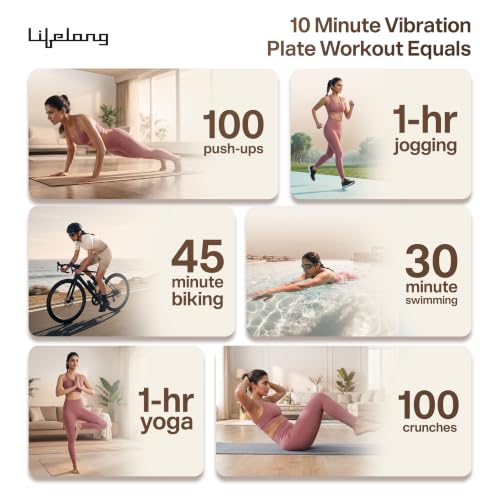 Image of Lifelong Vibration Plate Exercise Machine with Remote & Resistance Bands |Home & Gym Full Body Massager Machine for Pain Relief, Tone Muscles & Weight Loss| 9Programs, 120Speeds, 20Timers, Bluetooth