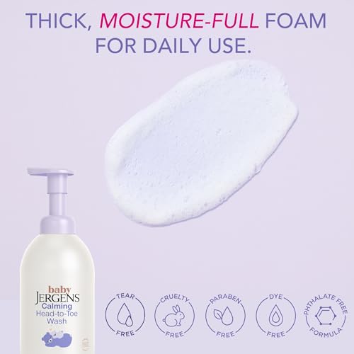 image for Jergens Baby Calming Head to Toe Foaming Wash, Baby Shampoo and Body W