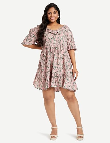 Image of Amazon Brand - Eden & Ivy Women's Crinkled Rayon Fit and Flare One Piece Knee-Length Dress (Available in Plus Sizes)