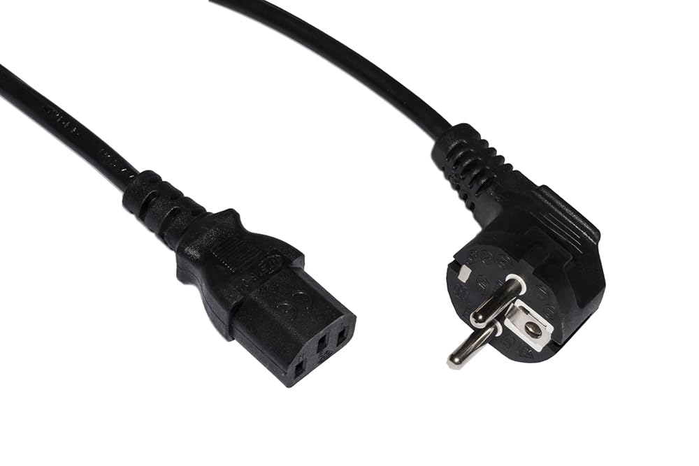 Link CAVO ALIMENTAZIONE 5MT SCHUKO ANGOLO 90°, BLACK 250VAC 10A (5 m), Stromkabel, Schwarz