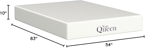 Miniatura 2 de NapQueen Colchón de tamaño completo de 10 pulgadas, colchón de espuma viscoelástica de carbón de bambú, cama en una caja, blanco